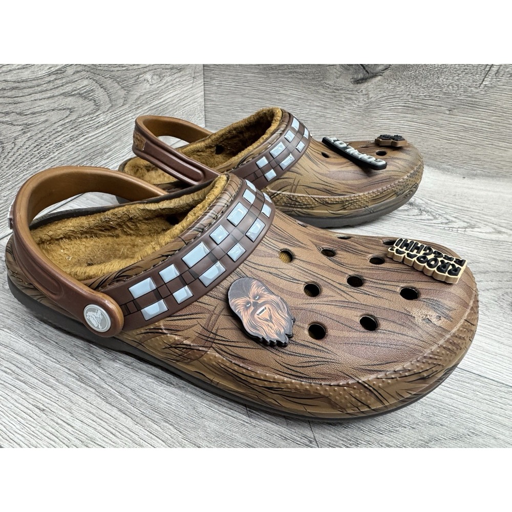 Crocs x Disney Star Wars Chewbacca Classic Lined Clogs. Brown Men's 7 Womens 9